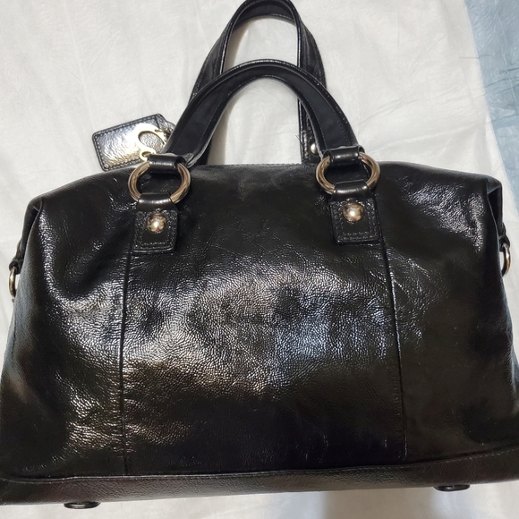 2pc Set. Black Coach Poppy Satchel #15868 & Wristlet.  Rare/Limited Edition - Picture 2 of 12